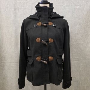 Like New Black Hydraulic The Blue Jean Standard Pea Coat w/ Hood